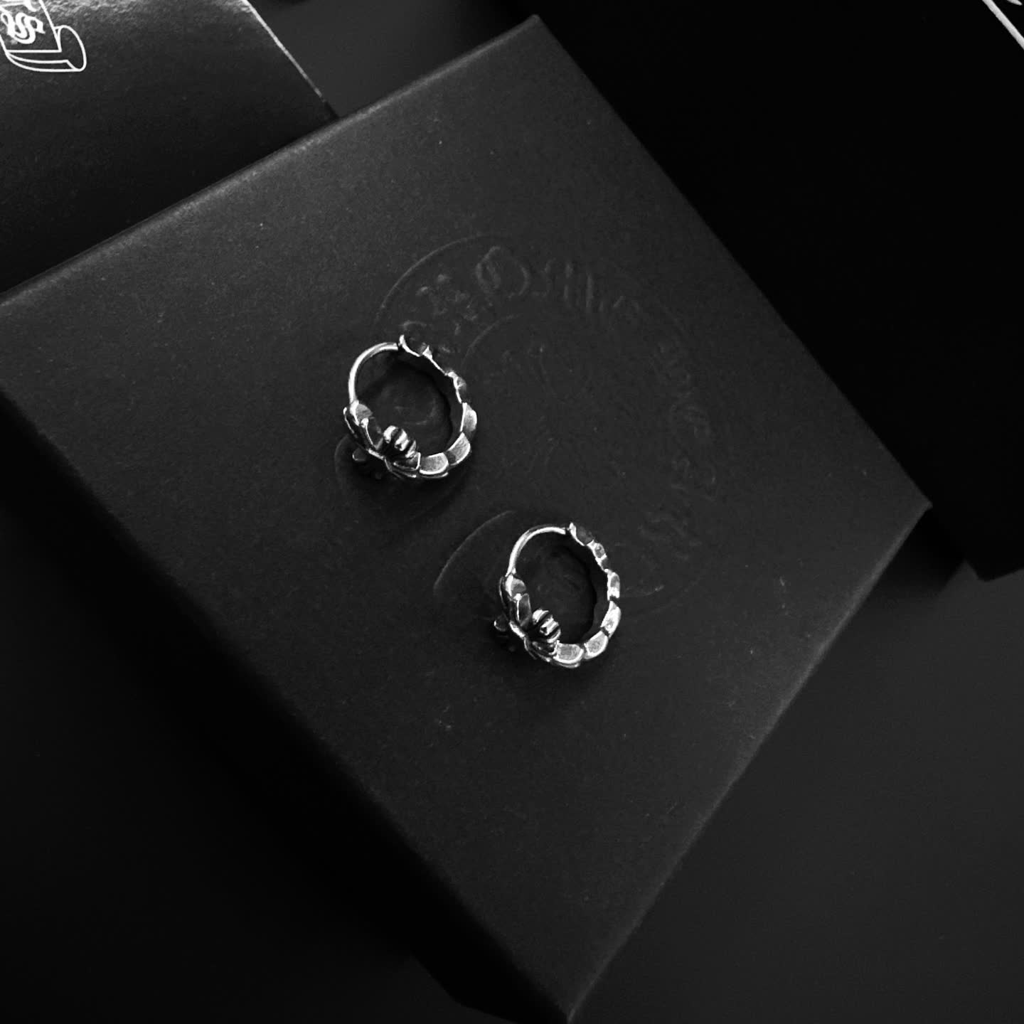 Chrome Hearts Silver Hoop Earrings